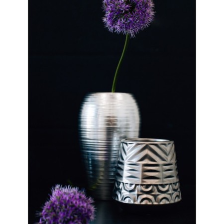 Decorative vase "Ornament", 17.5 × 17.5 × 18 cm, silver color-4