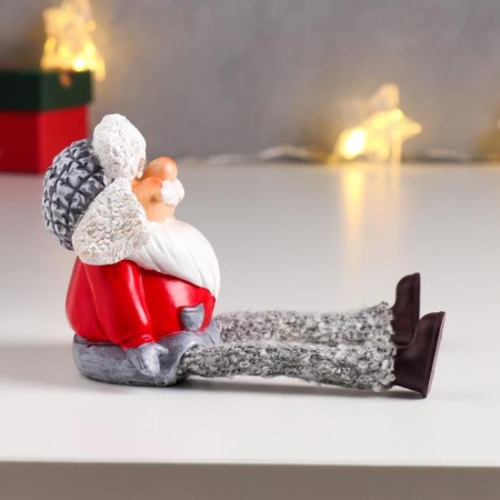 Souvenir Polystone "Grandfather Frost in a hat-ear" Long legs 16.5x7.8x4.5 cm-1