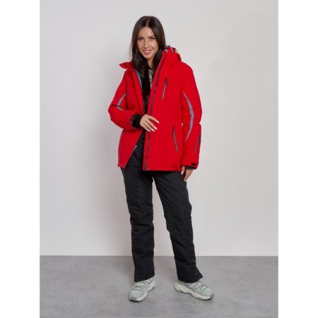 Ski costume female winter, size 46, red color-10