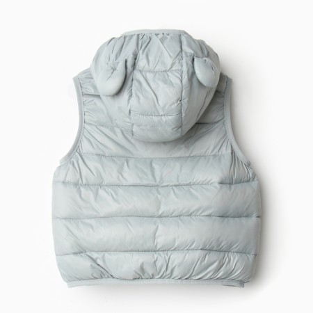 Warm vest of children, gray color, height 116-122 cm-3