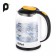 Electric KitFort KT-6636, glass, 1.7 l, 2200 watts, white-black