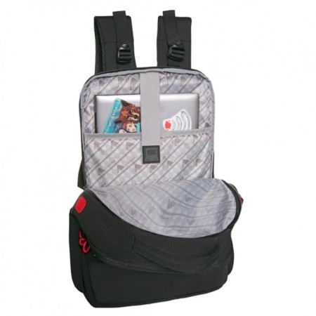 Youth backpack 45 x 31 x 12 cm, ergonomic back, Across M-4, black/red M-4-2-3