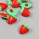 Set of buttons of decorative plastic "Red strawberry" set 10 pcs 2.1x1.5 cm