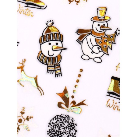New Year! Nail stickers "Snowman", metallized-5