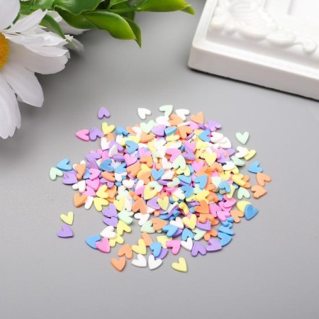 Decor for creativity plastic "Bright hearts" set 20 grams mix
