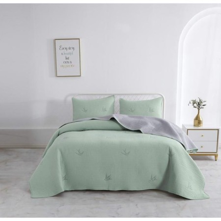 A set with a blanket "Jacqueline", size 230x250 cm, 50x70 cm - 2 pcs, green color