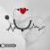 Brooch "Stetoscope" Cardiogram, red-gray color in silver