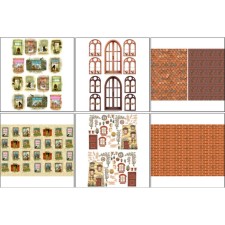 Set of decoupage maps 6 pcs “Tea houses 1” A4, 45 g/m2