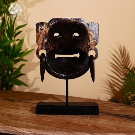 Mask "Hanuman" on a stand, Albezia 30 cm-3
