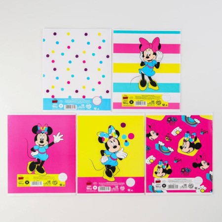 Notebook in a ruler of 12 sheets, 5 types of mix, cover coated paper, Minnie Mouse-8