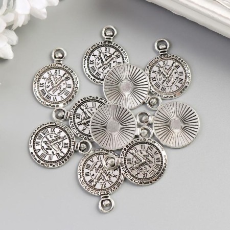 Decor for creativity Metal "Pocket watch" silver 2.9x2.2 cm-2