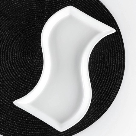 Porcelain dish, 24 × 11 cm, white color-1