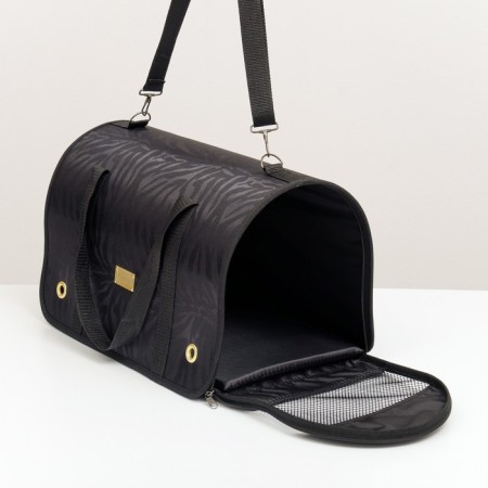 Bag - Animal carrying "Lux", PVC, Jacquard, 46 x 28.5 x 30 cm, black-3
