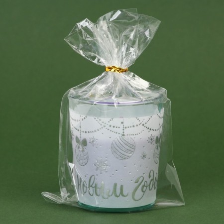 New Year's candle in a glass "Happy New Year!", Lavender's aroma-5