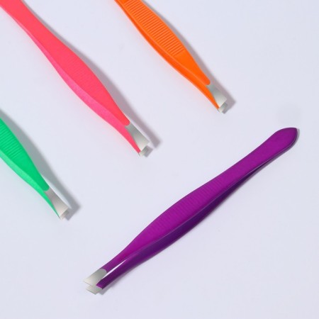 Pinzet begged, narrow, 9 cm, mix color