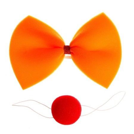 Carnival set "Clown" 2 items: bow, nose, color mix-4