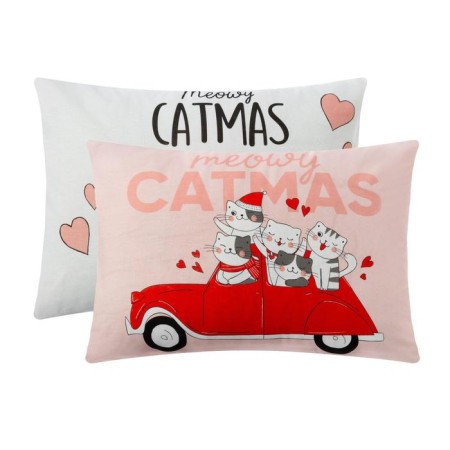 New Year. Catmas pillowcase Catmas 50x70 cm - 2 pcs, 100% cotton, calico