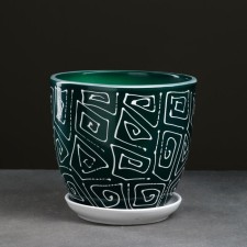 Pot floral abstraction green 2.5 liters