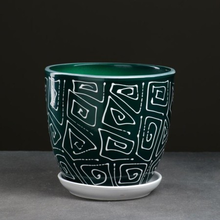 Pot floral abstraction green 2.5 liters