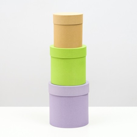 Set of round boxes 3 in 1 "lux", 18 x 18 x 18 - 14 x 14 cm 14 cm-2