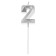 Candle in the cake on the skewer "Almaz", the number "2", silver, 4.8x2.6 cm