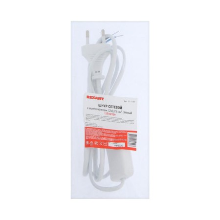Rexant network cord, with a switch, 1.8 m, 2x0.75 mm2, white-3