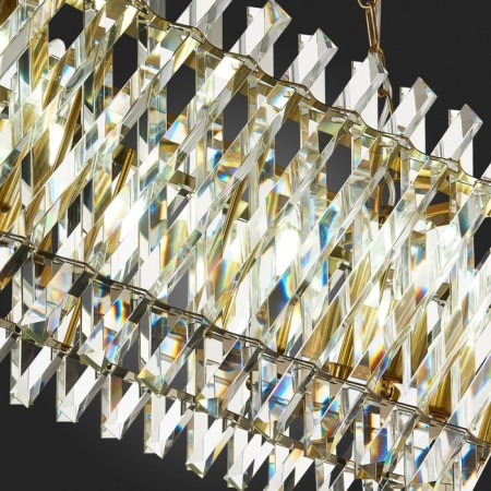 Suspension lamp ST LUCE. SL1170.303.10. Fabio. 10x40 watts, E14, 80x35x29 cm, brass color-10