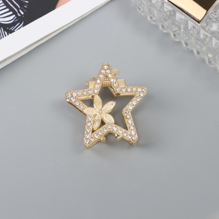 Hair crab "Florence" star, 3.5 cm, gold-1