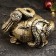 Piggy bank "Snake with a barrel" Small gold, 14x19x12cm
