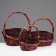 A set of wicker baskets, 3 pcs, 38x30x9/17, 25x20x7/12 cm, dark, willow