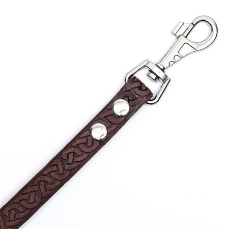 Leather leather single -layer long, 2 m x 2 cm, brown-4