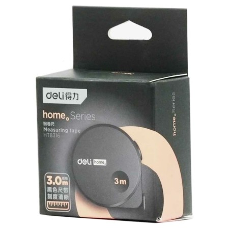 Roulette Deli HT8316 104618, Softtach Corps, Black, 3 m x 16 mm-2