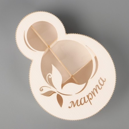 Gift box, confectionery packaging "March 8" White, 22 x 16 x 5 cm-1