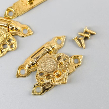 Castle Metal for the casket "Pattern" gold set 2 pcs 2.3x3.3 cm