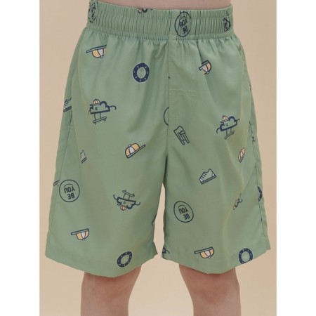 Bathing shorts for a boy, height 98 cm, green color