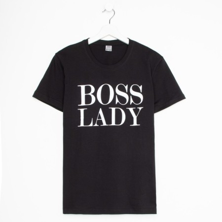 Women's T -shirt with print "Ladi Boss", Black color, size 46-3
