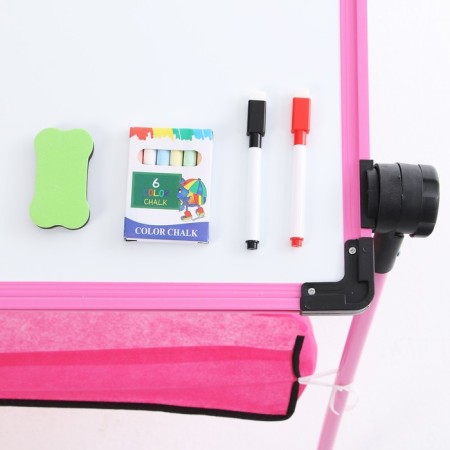 Children's easel "premium" in a set with markers, chalk, pink sponge-2
