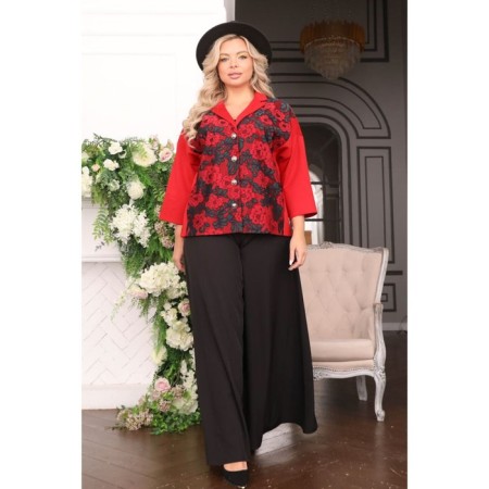 Female jacket, size 54, red color-8