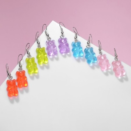 Earrings Assorted "Yummy" bears, color mix-1