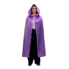 Adult carnival cloak, atlas, purple color, length 120 cm