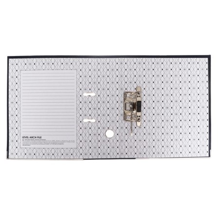 A4, 75 mm registrar, calligrata, PVC, embossing "Len", metal edging, pocket for a spine, black, black, mix-4