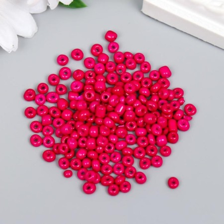 Round beads 6/0 "Raspberry Neon" 20 g-1