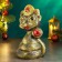 The piggy bank "Snake in Kokoshnik" black, gold, 23cm