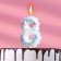Candle in the cake "Air", number 8, 5.5 cm, white