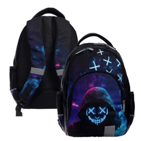 Youth backpack, 44 x 30 x 17 cm, ergonomic back, calligrata p "Mask"-5