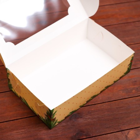 New Year. The box is folding, confectionery packaging with the "Happy New Year" window, 25 x 15 x 7 cm-3