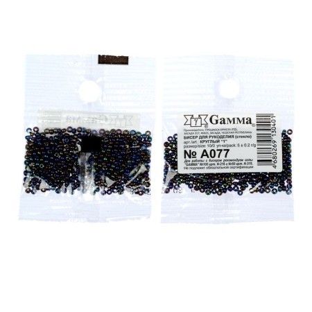 Czech Republic "Gamma" Round 1 "10/0 5g (A077 Black/Melange)-1