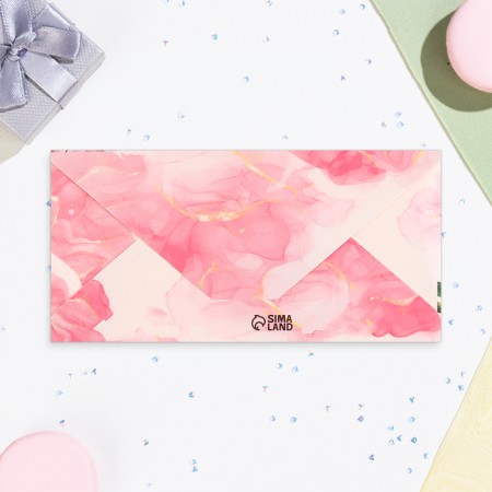 Money envelope "Universal" peonies, 16.5x8 cm-2