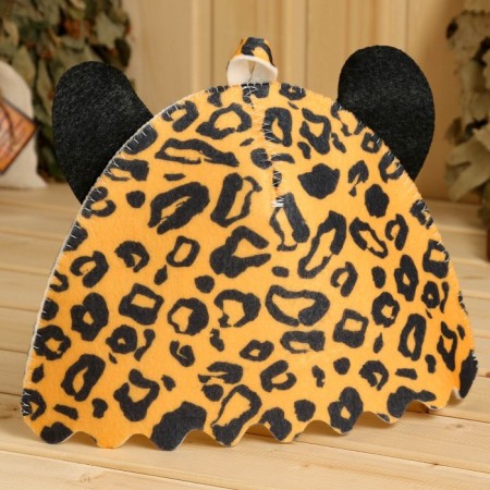 Bath cap with children's applique "Leopard"-3