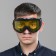 Mask glasses for motor vehicles, glass is two-layer yellow, the color is black